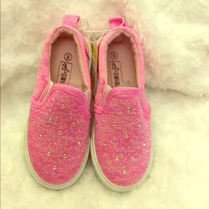 Pink Bubble Gum Sparkle Sneakers Size 7 NWT